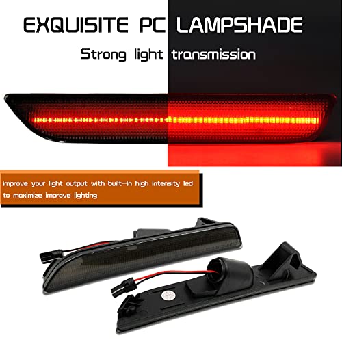 Tonsya For 2010 2011 2012 2013 2014 Ford Mustang Rear Bumper Side Marker lights Smoked lens Red Led Lamp - Image 2