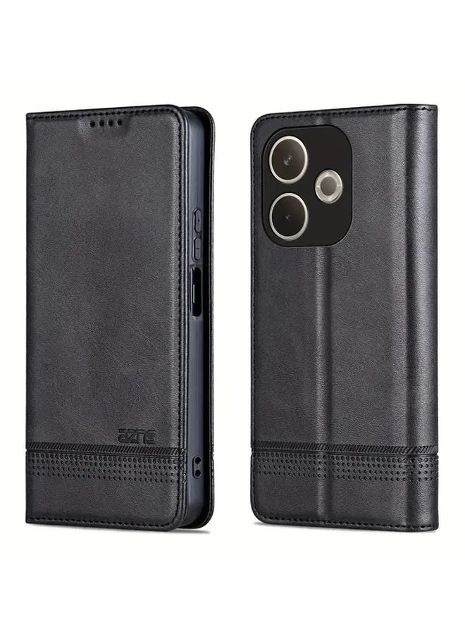 Yellow Magnetic Flip Cover Shockproof Wallet Phone Case For OPPO A5 Pro 5G Global Version With Stand - Image 2