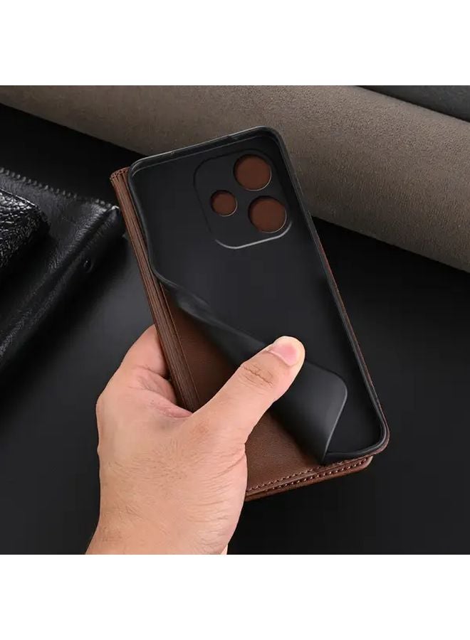 Yellow Magnetic Flip Cover Shockproof Wallet Phone Case For OPPO A5 Pro 5G Global Version With Stand - Image 3