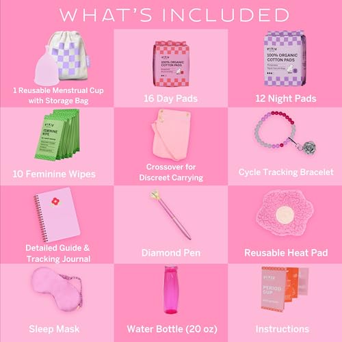 Pixie Cup First Period Kit for Girls 9-12 - Ranked 1 for Comfortable & Organic Teen Pads - Tween Girls Trendy Stuff & Teen Girls Gifts - Biodegradable Absorbent Pads - Thoughtfully Designed for Tweens - Image 5