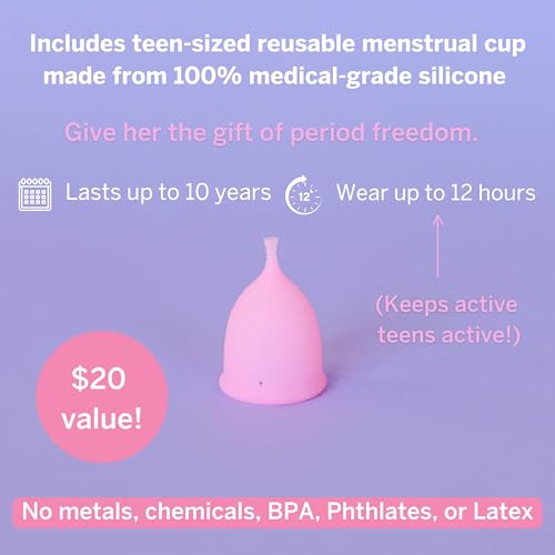 Pixie Cup First Period Kit for Girls 9-12 - Ranked 1 for Comfortable & Organic Teen Pads - Tween Girls Trendy Stuff & Teen Girls Gifts - Biodegradable Absorbent Pads - Thoughtfully Designed for Tweens - Image 4
