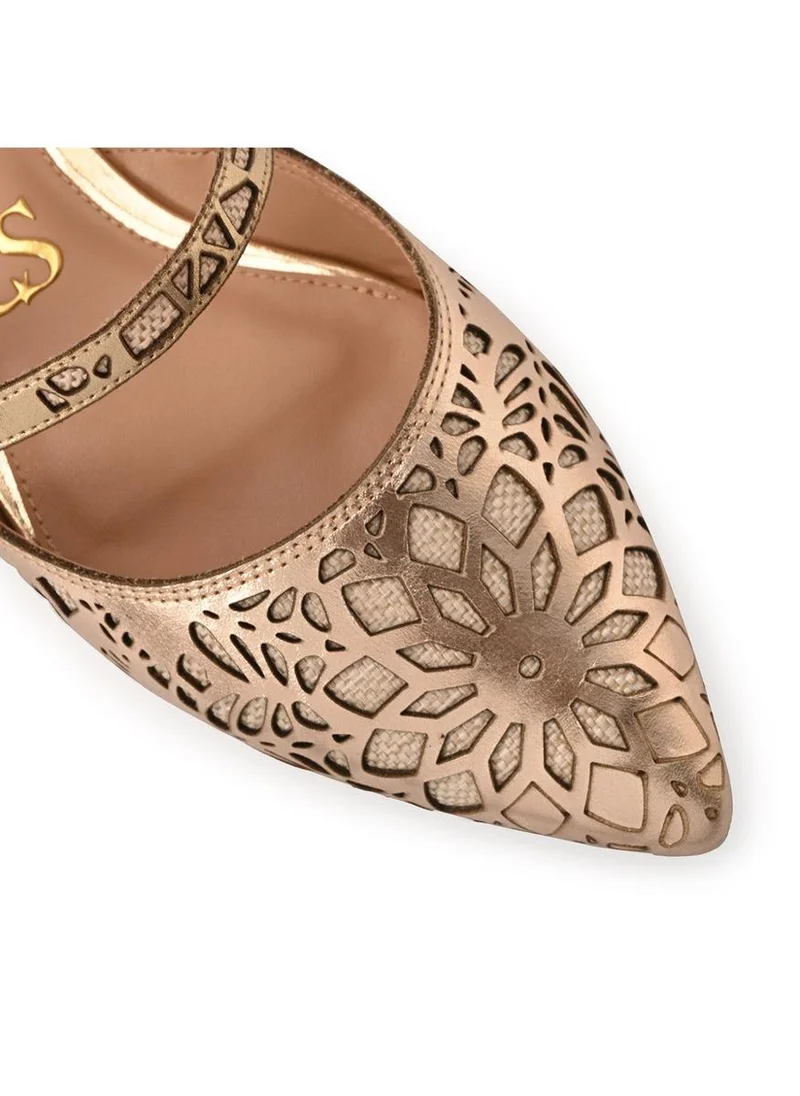 Carmen Steffens  Golden Laser Cut Ballet Flat for Women | Best Price UAE