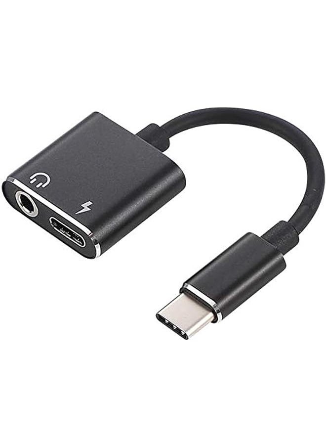 erorex Usb C Type C To 3.5Mm Aux Audio Headphone Charger And Music Jack Adapter Black  - Image 1