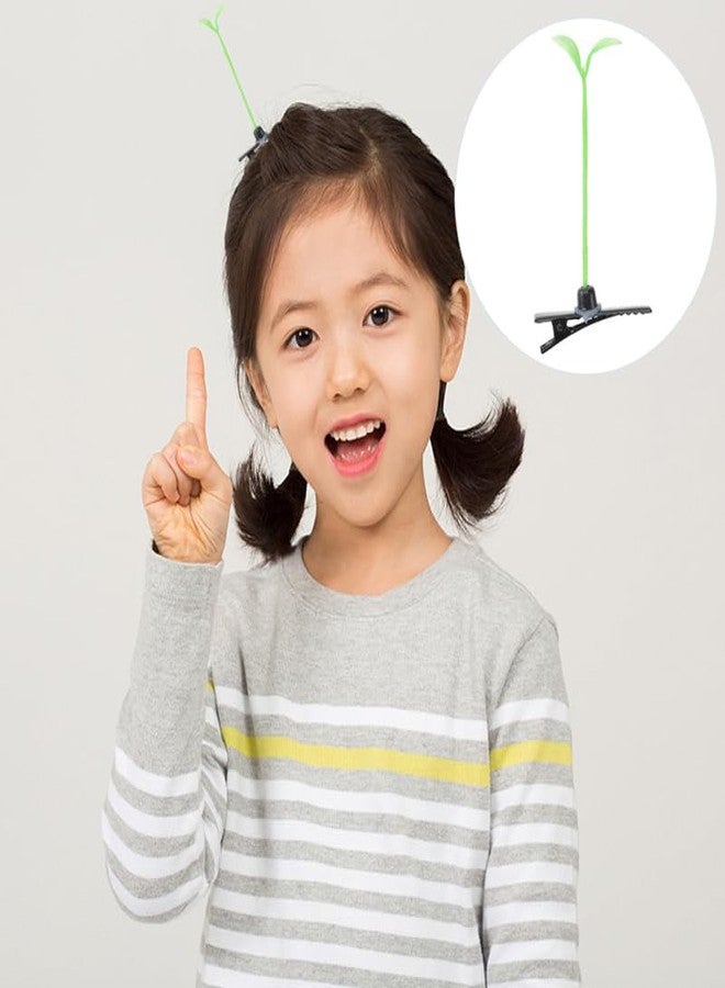 HANABASS 100Pcs Bean Sprouts Rave Clips, Funny Plant Hairpins Cute Spring Grass Barrette, Festival Headwear Hair Accessories for Women Kids Girls Easter Party, Green - Image 5