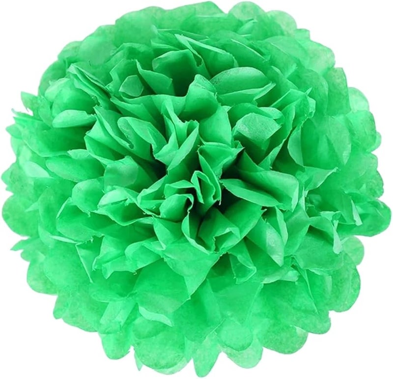 Green Tissue Paper Pom Poms 25cm Wedding Party Decor Baby Shower Birthday Christmas - Image 3