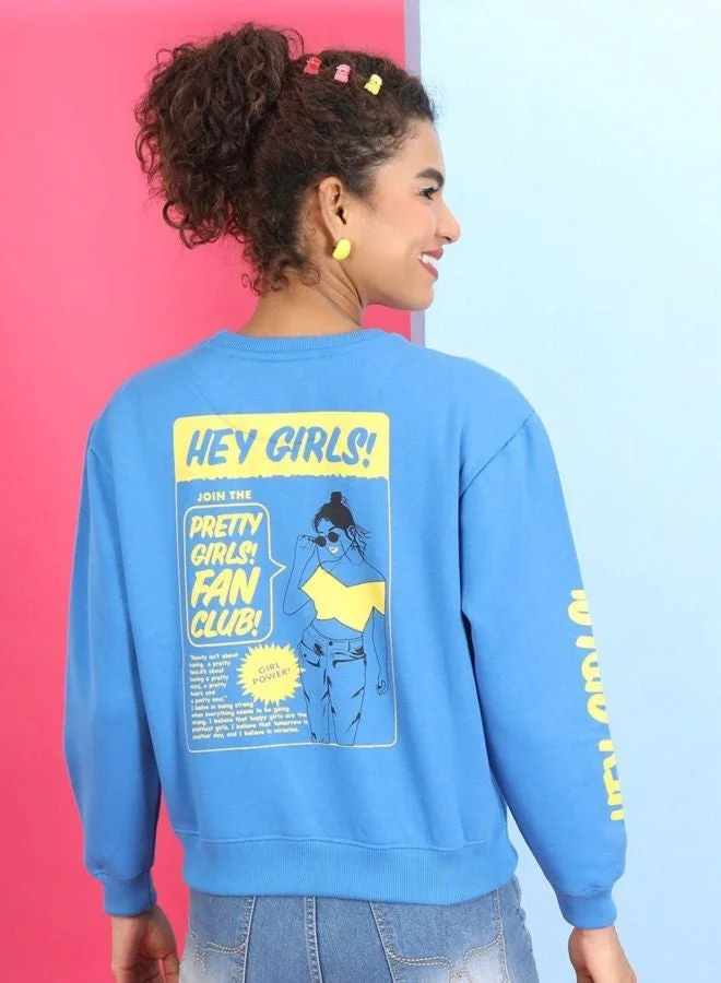 Freehand  Women Regular Fit Printed Crew Neck Long Sleeve Overhead-Crewneck Sweatshirt  | Best Price UAE