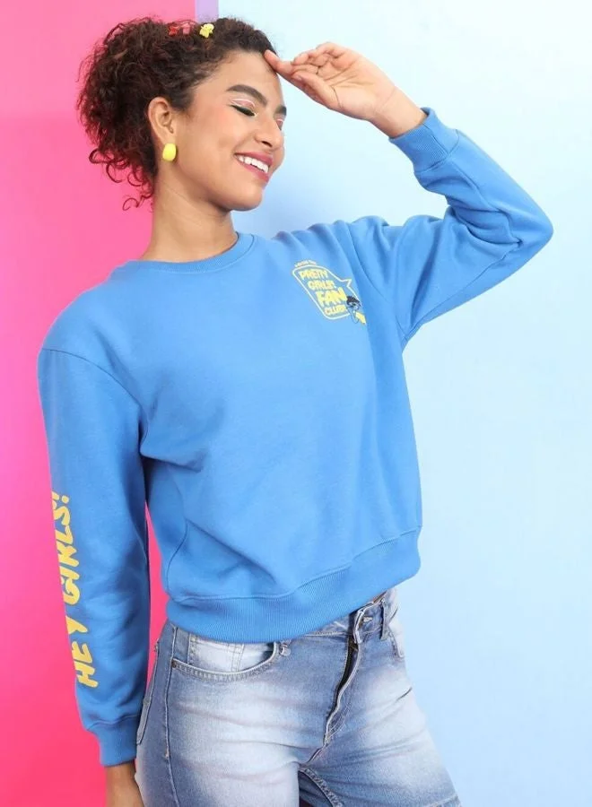 Freehand  Women Regular Fit Printed Crew Neck Long Sleeve Overhead-Crewneck Sweatshirt  | Best Price UAE