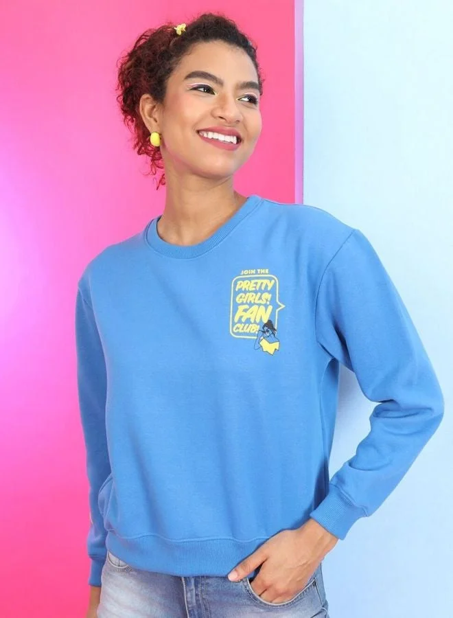 Freehand  Women Regular Fit Printed Crew Neck Long Sleeve Overhead-Crewneck Sweatshirt  | Best Price UAE