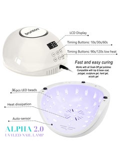 brunson UV Light for Gel Nail Polish Brunson Wired Alpha 2.0 UV LED Nail Lamp 54W with 5 Timer Settings and 36 UV LED Lights Easy and Fast Curing Nail Dryer for Acrylic Nails and Gel Polish with Auto Sensor and LCD Display  - Image 4