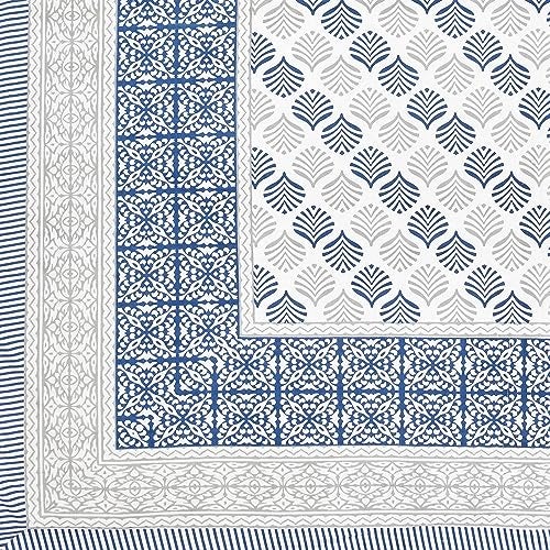 BLOCKS OF INDIA 200Tc Diwan Set Cotton 8 Piece | Deewan Printed Bedsheet Sets For Living Room Hall (Set Of 8 Piece, 1-Bed Sheet | 2-Bolster Cover | 5-Cushion Cover (Color 19), Multicolor - Image 4