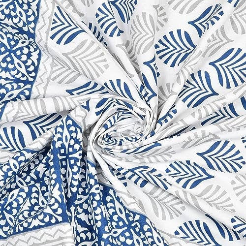 BLOCKS OF INDIA 200Tc Diwan Set Cotton 8 Piece | Deewan Printed Bedsheet Sets For Living Room Hall (Set Of 8 Piece, 1-Bed Sheet | 2-Bolster Cover | 5-Cushion Cover (Color 19), Multicolor - Image 5