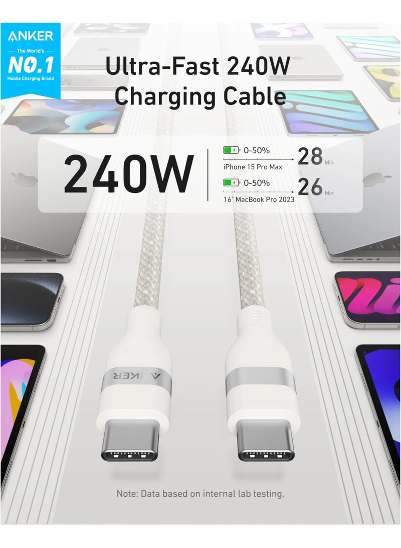 Anker USB-C to USB-C Cable 6ft 240W - White | A82E2H22 - Image 2