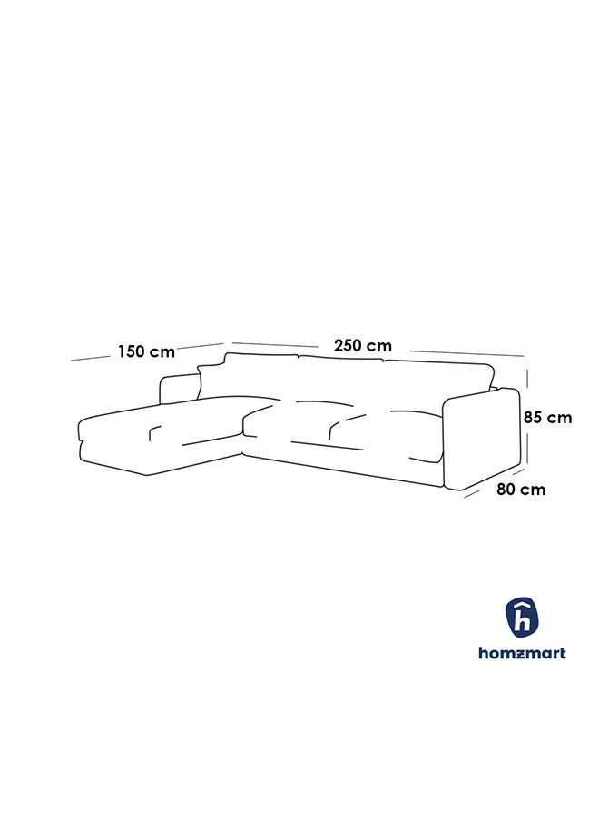 Homzmart Swedish Wood and Linen L-Shape Sofa and Metal and MDF Wood Coffee Table Set 2 Pieces - Multi Color  - Image 1