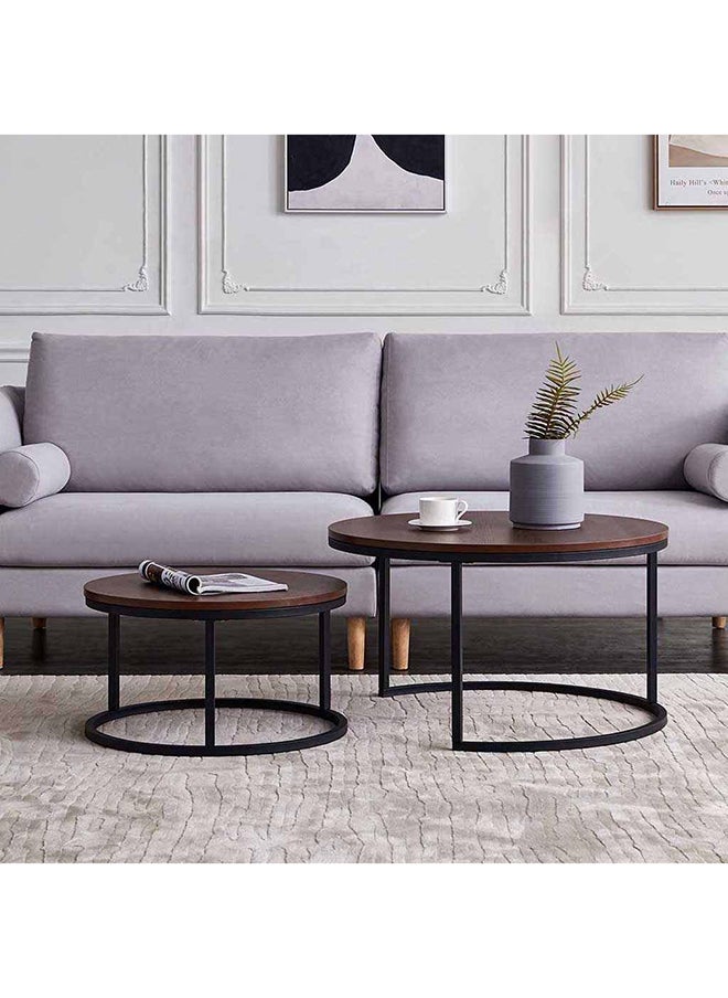Homzmart Swedish Wood and Linen L-Shape Sofa and Metal and MDF Wood Coffee Table Set 2 Pieces - Multi Color  - Image 3
