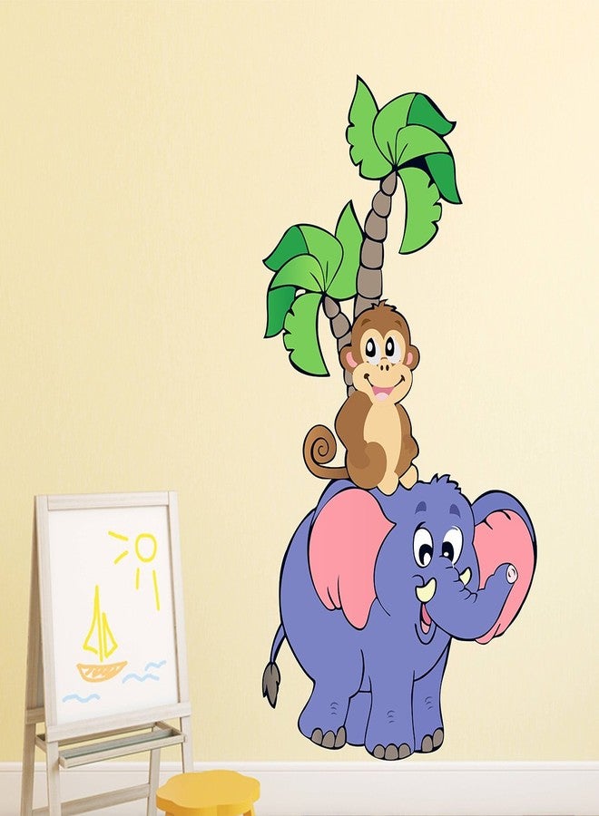 LANS WALLSTICKY Monkey Sitting Above Elephant Sticker - Image 2