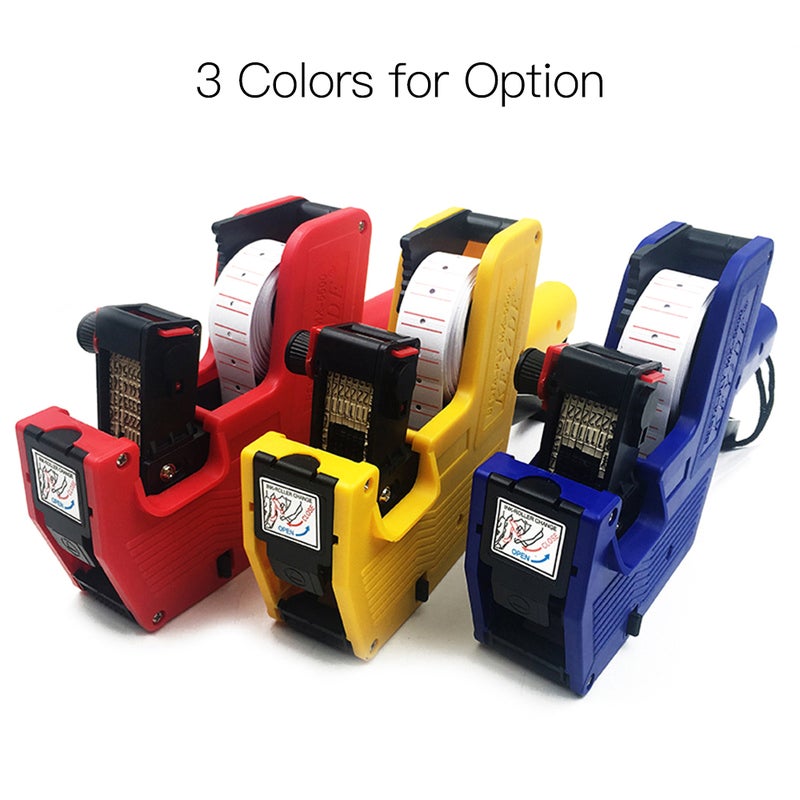 8 Digits Price Labeller Pricing Machine Kit with Labels  Ink Roller Red - Image 3