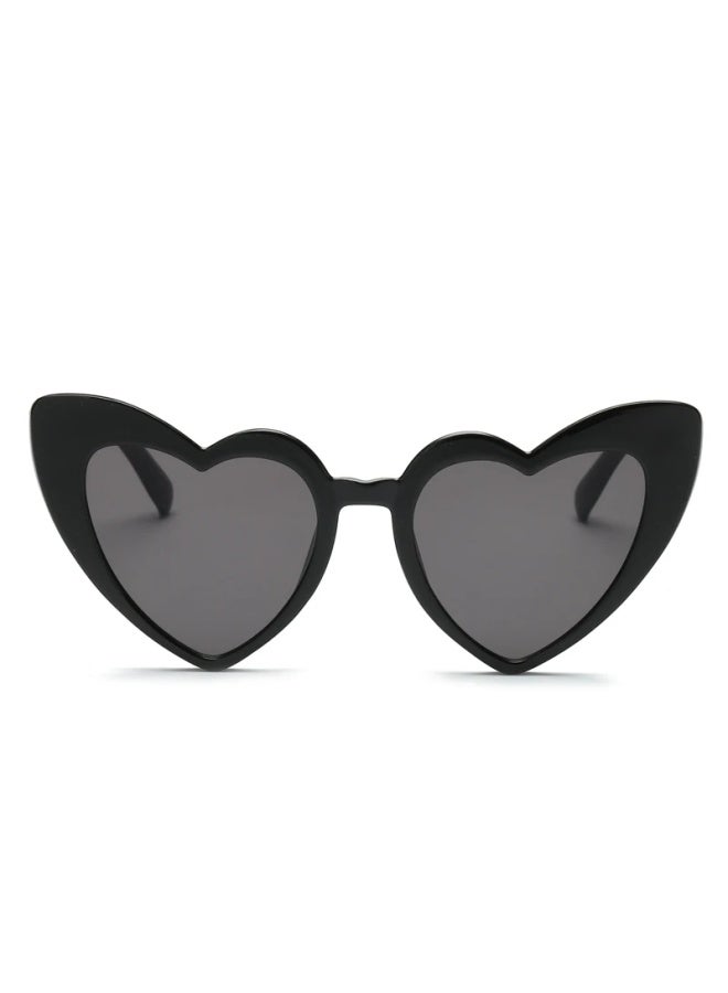 Generic - Heart Shaped Sunglasses Women Cat Eye Female Sun Glasses Brand Retro Love Black White Eyewear Men Shade UV400 Eyewear-Lenses Color:B-Frame Color:1PC - Image 1