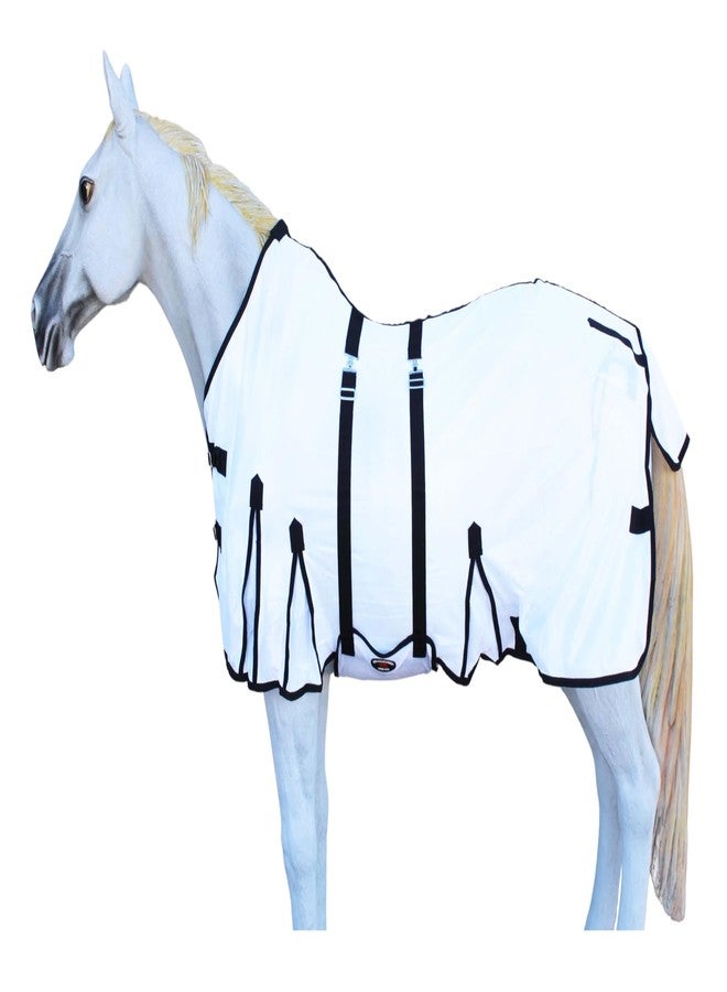 تشالنجر شرشف صيفي خفيف الوزن من قماش شبكي للخيول، مقاس 78 بوصة، لون أبيض، يسمح بمرور الهواء، رقم الموديل 73408B - Image 1