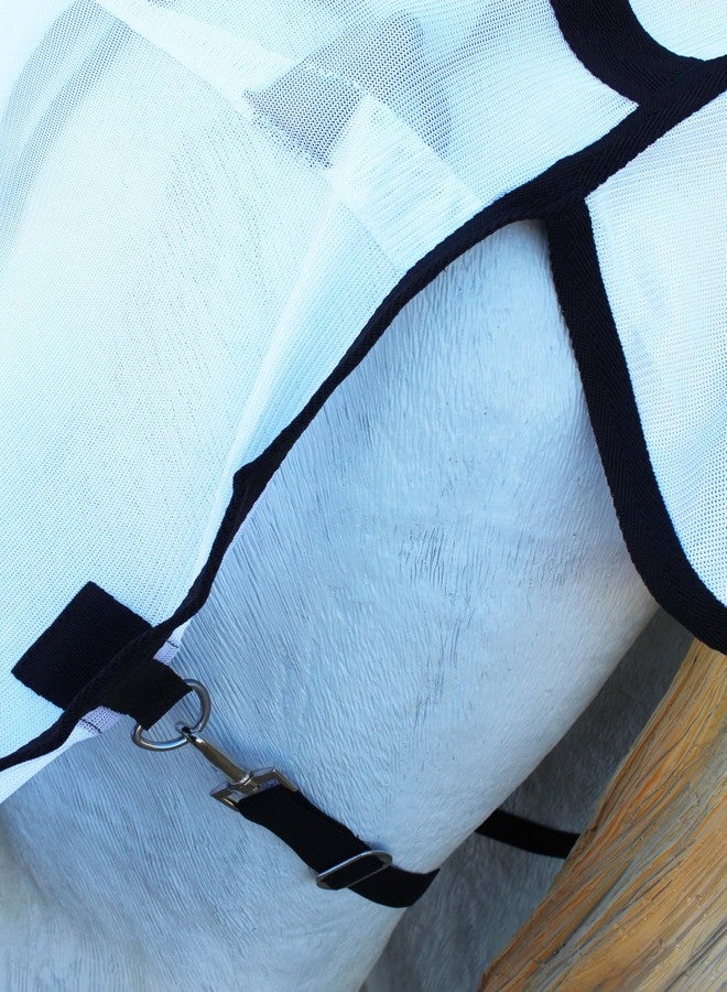 تشالنجر شرشف صيفي خفيف الوزن من قماش شبكي للخيول، مقاس 78 بوصة، لون أبيض، يسمح بمرور الهواء، رقم الموديل 73408B - Image 4