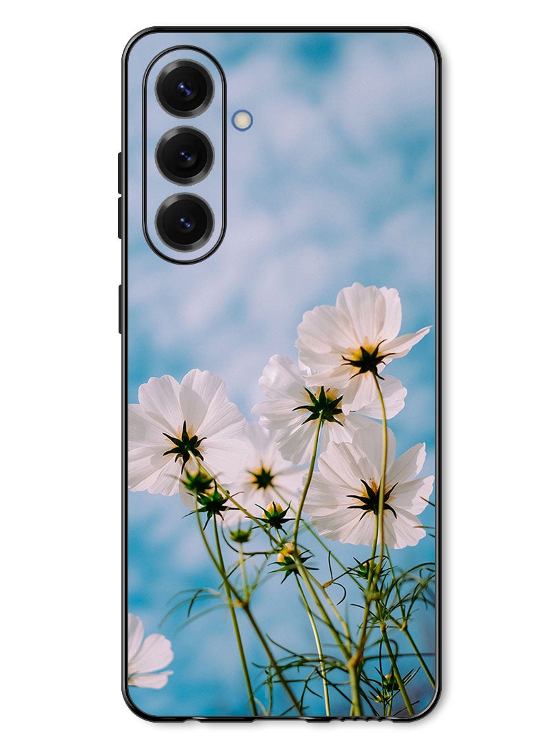 Theodor Case Compatible with Samsung Galaxy A37 Protection Shockproof Bumper Cover cosmos_flowers_white - Image 1