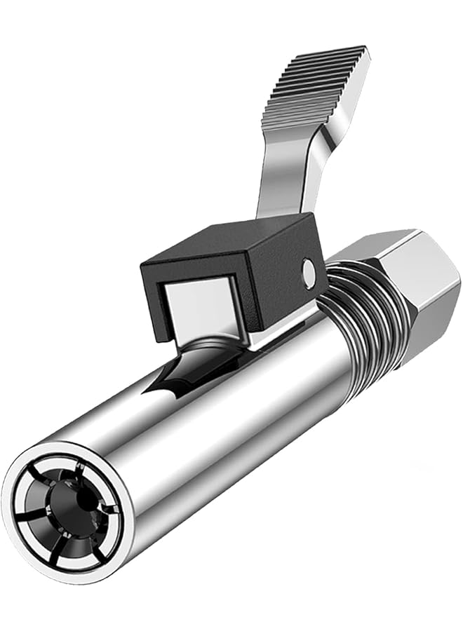 Excefore Grease Gun Coupler, Grease Gun Tip With 6 Thickened Jaws Compatible With All Grease Guns 1/8" Npt Grease Gun Fittings. 12000 Psi High Pressure Grease Fittings, Long-Lasting Rebuildable Tool - Image 1