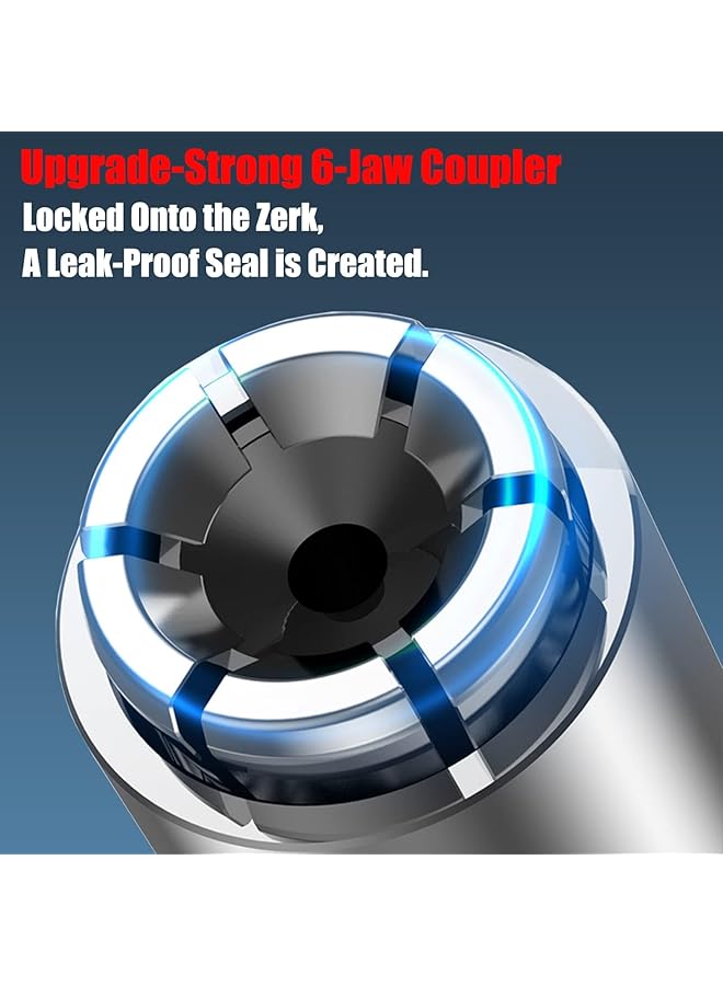 Excefore Grease Gun Coupler, Grease Gun Tip With 6 Thickened Jaws Compatible With All Grease Guns 1/8" Npt Grease Gun Fittings. 12000 Psi High Pressure Grease Fittings, Long-Lasting Rebuildable Tool - Image 5