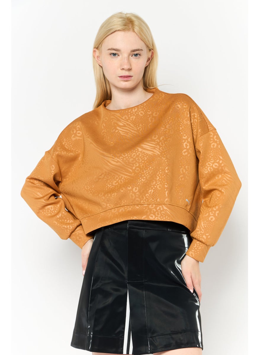 PUMA Women Sportswear Fit Outdoors Sweatshirt, Brown  - Image 1