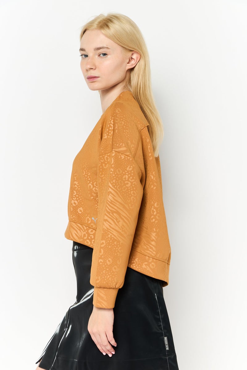 PUMA سويت شيرت رياضي نسائي مناسب في الهواء الطلق، بني - Image 2