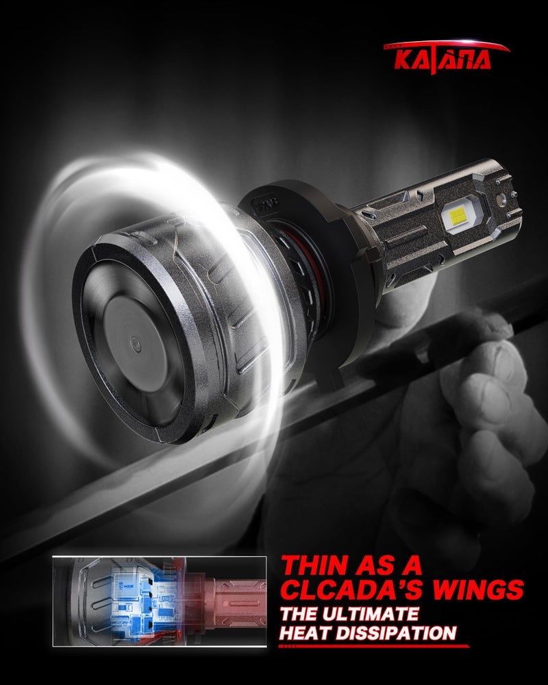 KATANA 9005 Light Bulbs,HB3 Bulb 400% Brightness 6500K White Plug and Play Mini Size Fog Light Bulbs of 2 - Image 3