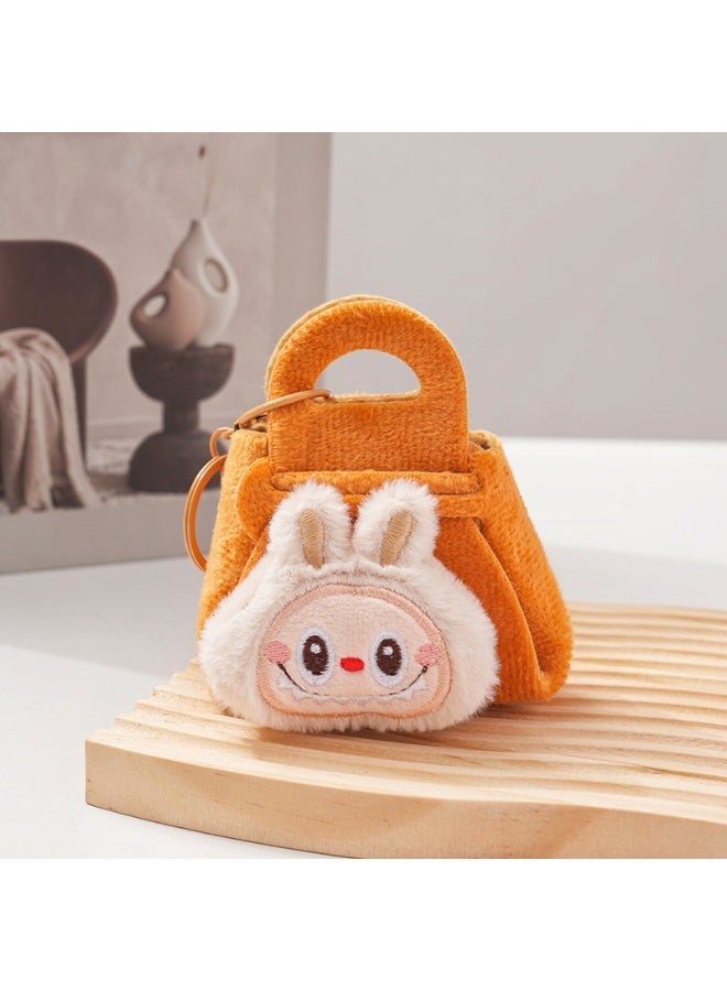 Labubu Plush Coin Storage Bag Pendant Cartoon Keychain Hanging Accessory Claw Machine Doll Toy - Image 1