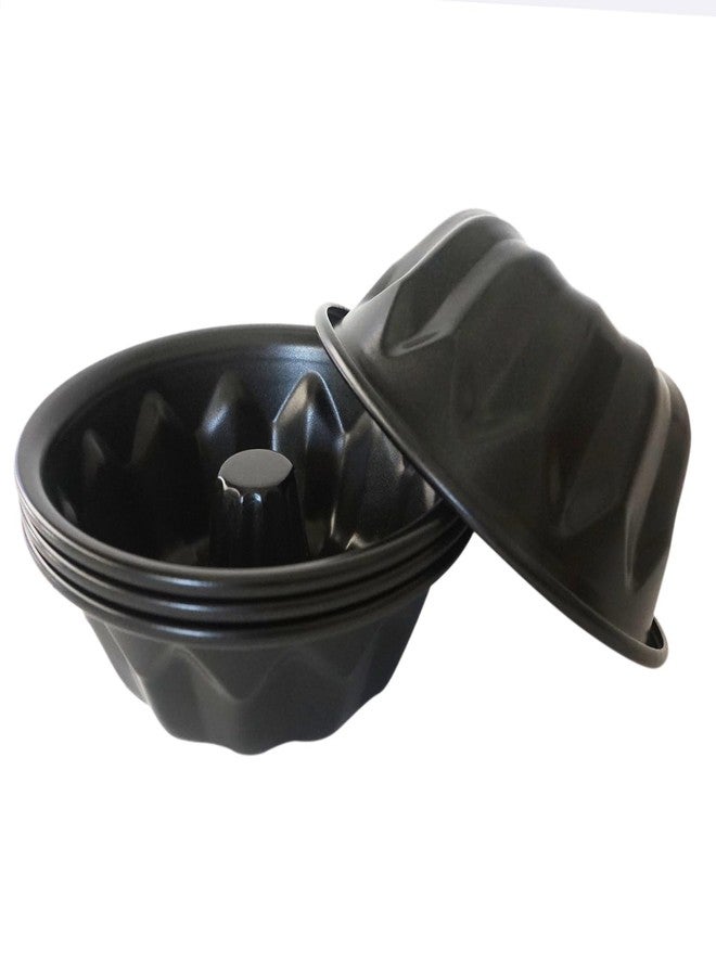 LoveDeal Mini Fluted Cake Pan for Baking 4 Inch, Nonstick Metal Fluted Cake Pan, Carbon Steel Samll Pound Mold for Cupcake, Muffin, Brownie, Kugelhopf, Jello - Black,4Pcs Per Pack - Image 5
