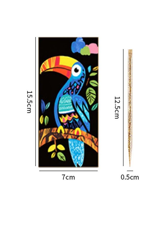 Ryoma Scratch Art Painting Scratch Paper Rainbow Painting Sketch Pads DIY Art Craft Set， 4 Pcs Vincent Van Gogh Engraving and 24Pcs Classic Landmarks and Animal Series for Kids & Adults with 3 Tools - Image 5