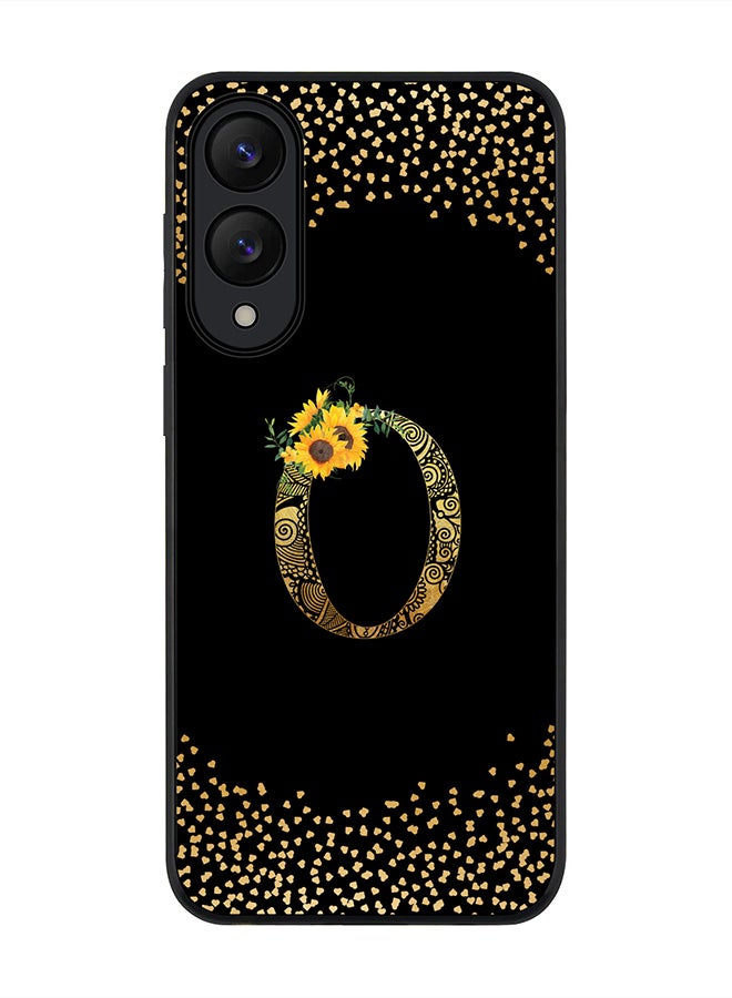 Stylizedd For Samsung Galaxy S25 Edge Case,Slim fit Camera Protection, Shockproof Thin Phone cover  - Custom Floral Monogram - O ( Black )