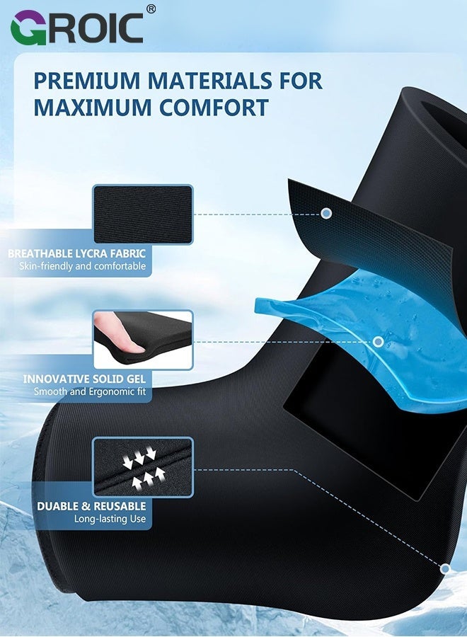 GROIC Ankle Ice Pack Wrap for Swelling,Hot & Cold Therapy Compression Sleeve for Plantar Fasciitis Relief, Achilles Tendonitis, Sprain, Heel Pain,Reusable Foot Ice Pack Wrap,Cold Pack for Sprained Ankle Injuries - Image 4