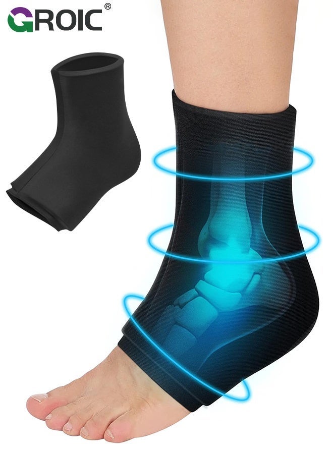 GROIC Ankle Ice Pack Wrap for Swelling,Hot & Cold Therapy Compression Sleeve for Plantar Fasciitis Relief, Achilles Tendonitis, Sprain, Heel Pain,Reusable Foot Ice Pack Wrap,Cold Pack for Sprained Ankle Injuries - Image 1
