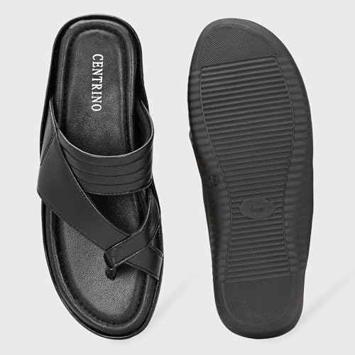 Centrino Sandal for Men | Enhanced Grip Insole for Superior Stability | Modern & Stylish Design with Adjustable Straps | Lightweight & Comfortable Footwear for All-Day Wear 9771_BLACK_7 UK - Image 4