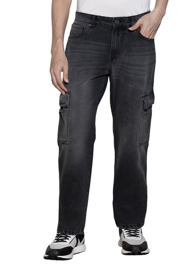 Dennis Lingo Men’s Dark Grey Relaxed Fit Jeans  - Image 2