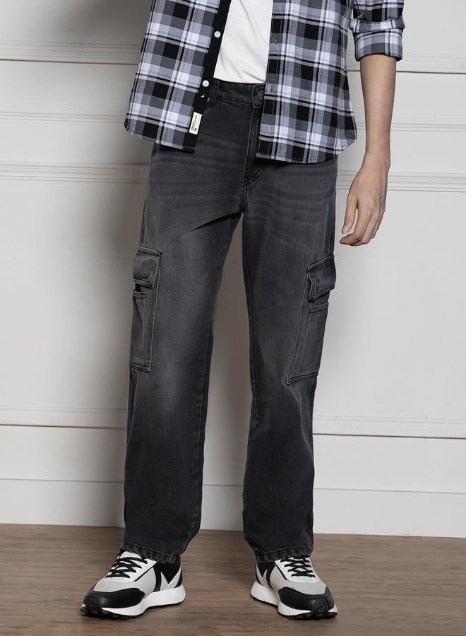Dennis Lingo Men’s Dark Grey Relaxed Fit Jeans  - Image 5