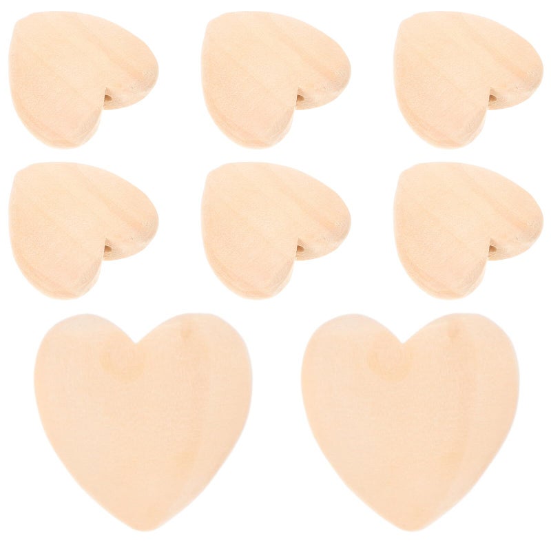8pcs 30mm Wooden Heart Shape Beads DIY Jewelry Making Supplies for Necklace Bracelet - Image 2