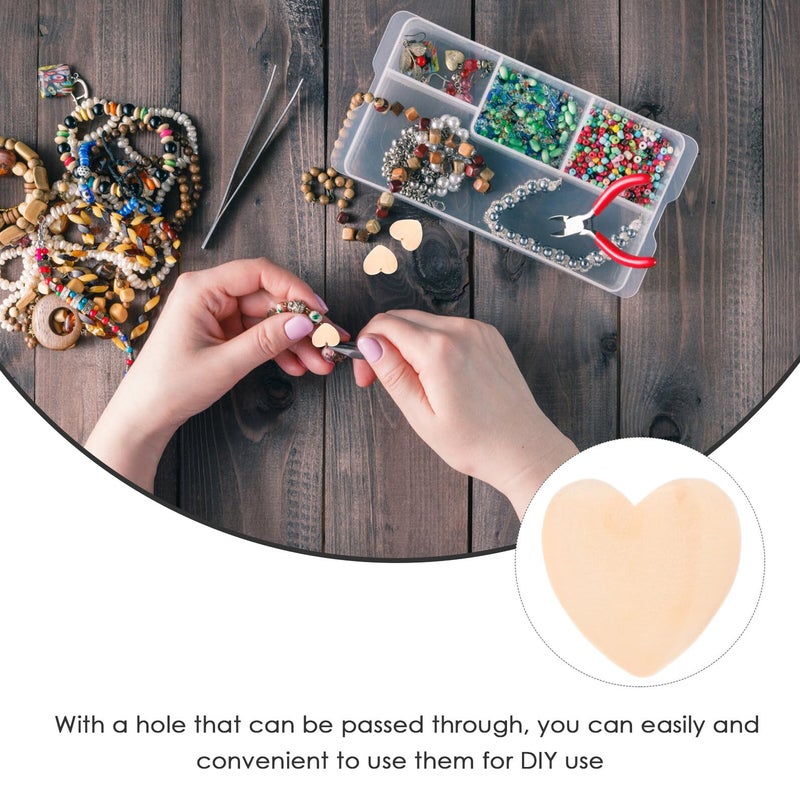 8pcs 30mm Wooden Heart Shape Beads DIY Jewelry Making Supplies for Necklace Bracelet - Image 4