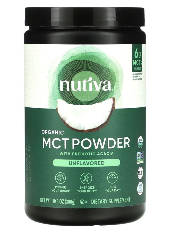 Nutiva Organic MCT Powder Unflavored 10.6 oz (300 g)  - Image 1