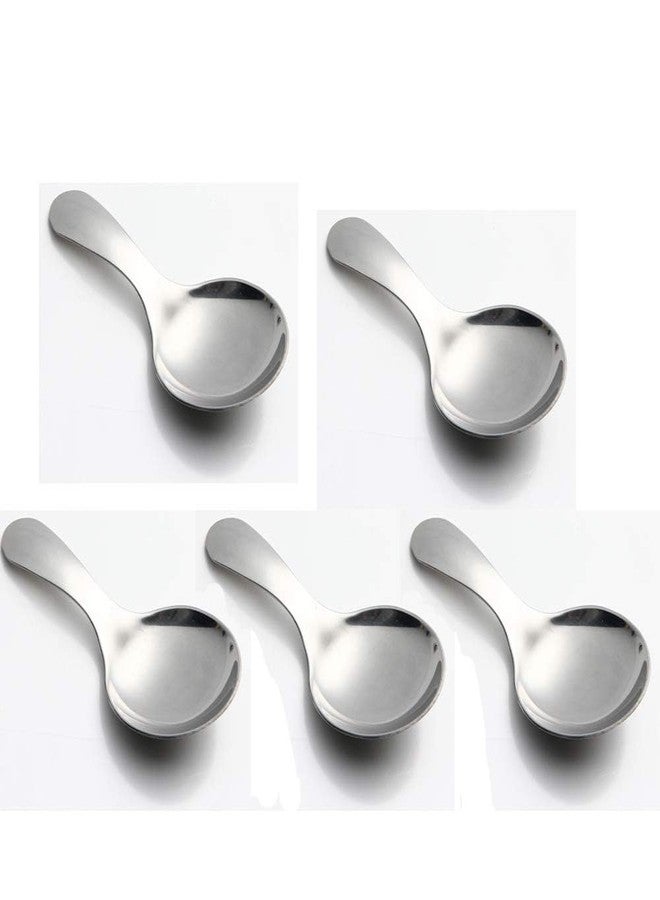 ZUBAT Stainless Steel Masala Spoons | Heavy Guage | Mini Spoons For Tea/Sugar | Spices Spoon For Kitchen | For Small Containers | Spoon For Masala Dabba | Set of 5 | Silver Color ,12 Cm - Image 1