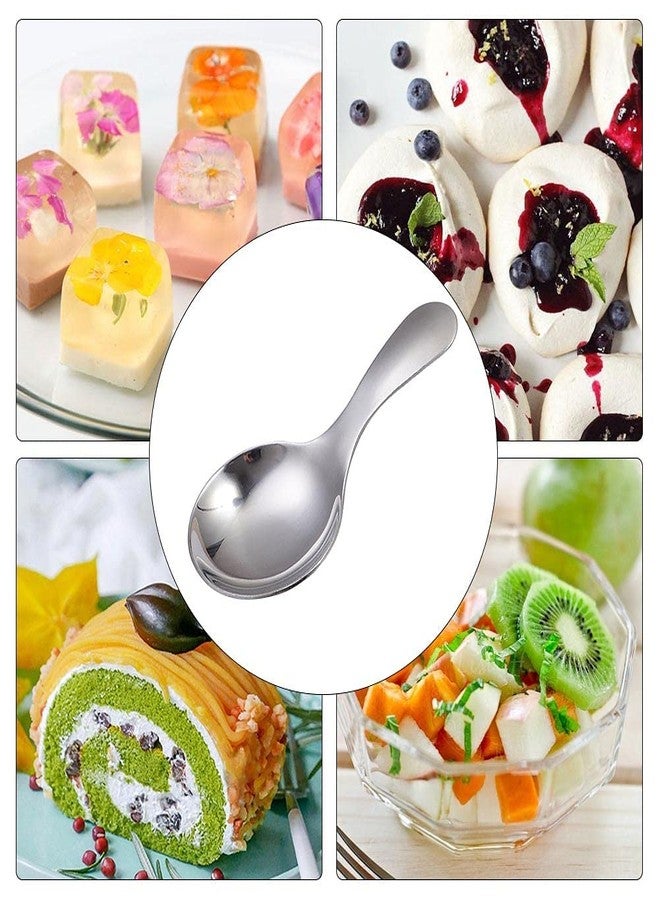 ZUBAT Stainless Steel Masala Spoons | Heavy Guage | Mini Spoons For Tea/Sugar | Spices Spoon For Kitchen | For Small Containers | Spoon For Masala Dabba | Set of 5 | Silver Color ,12 Cm - Image 5
