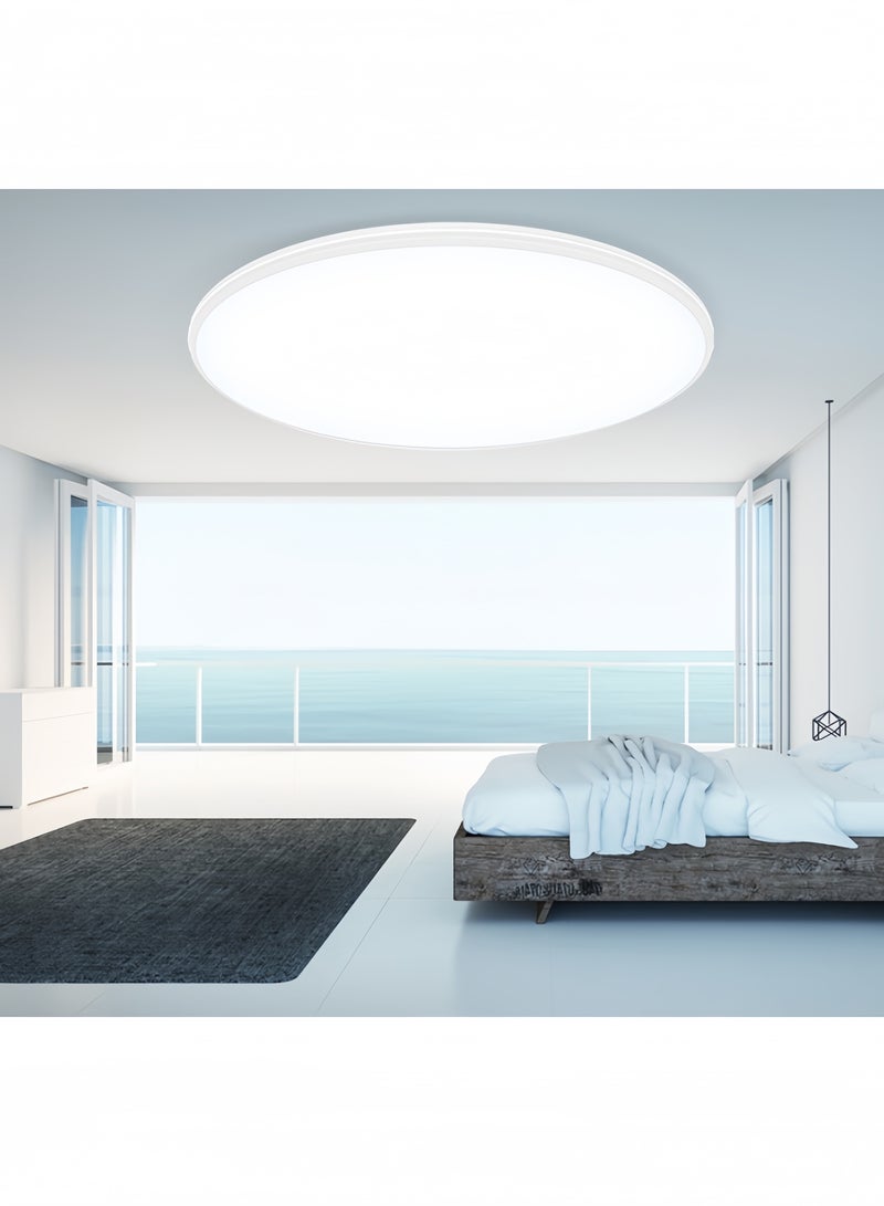 GGEROU 10.6 Inch Flush Mount Ceiling Light, 24W 6500K Surface Flat LED Ceiling Light for Living Room, Bedroom, Kitchen White  - Image 3