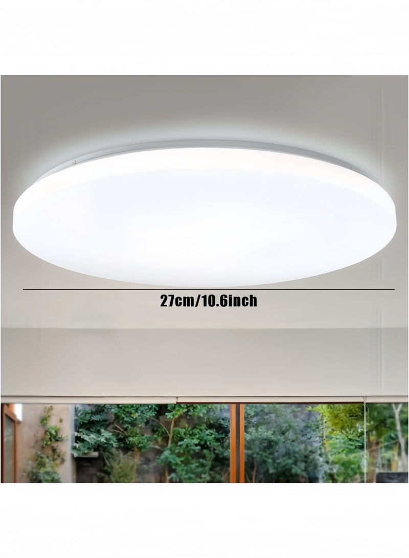 GGEROU 10.6 Inch Flush Mount Ceiling Light, 24W 6500K Surface Flat LED Ceiling Light for Living Room, Bedroom, Kitchen White  - Image 5