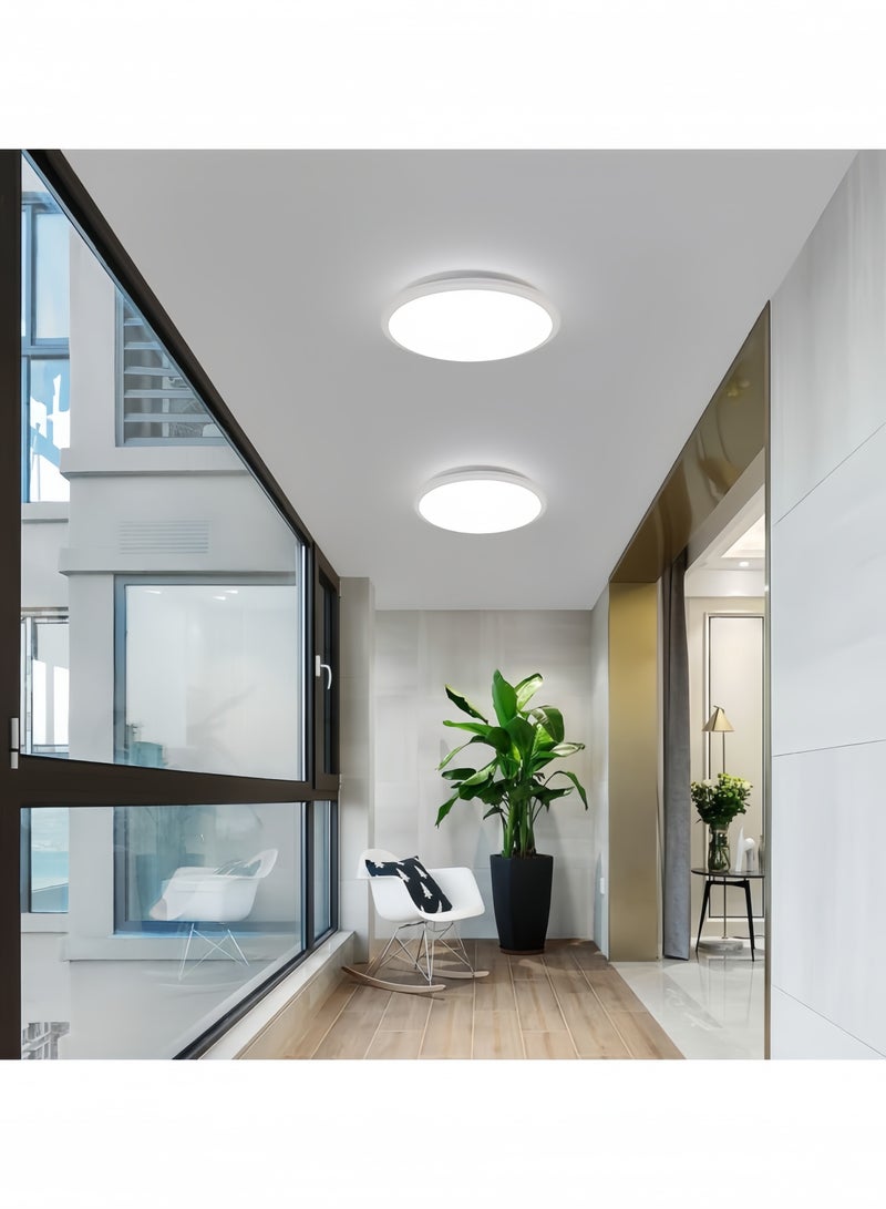 GGEROU 10.6 Inch Flush Mount Ceiling Light, 24W 6500K Surface Flat LED Ceiling Light for Living Room, Bedroom, Kitchen White  - Image 4
