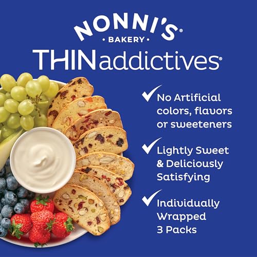 Nonni's THINaddictives Almond Thin Cookies - 6 Boxes Pistachio Almond Cookie Thins - Sweet Crunchy & Chewy Almond Cookies - Biscotti Individually Wrapped Cookies - Kosher Coffee Cookies - 4.4 oz - Image 4