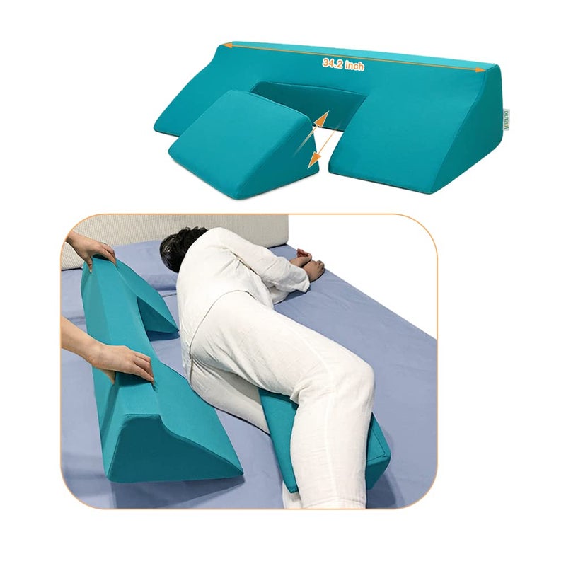 Mistuki Bedsore Turning Wedge Pillow Side Sleeping Body Positioning Anti Bed Sores Treatment Bedridden Elderly Patient Foam Cushion Prevent Pressure Ulcer Incline Wedge Medical Nursing Care After Surgery - Image 1