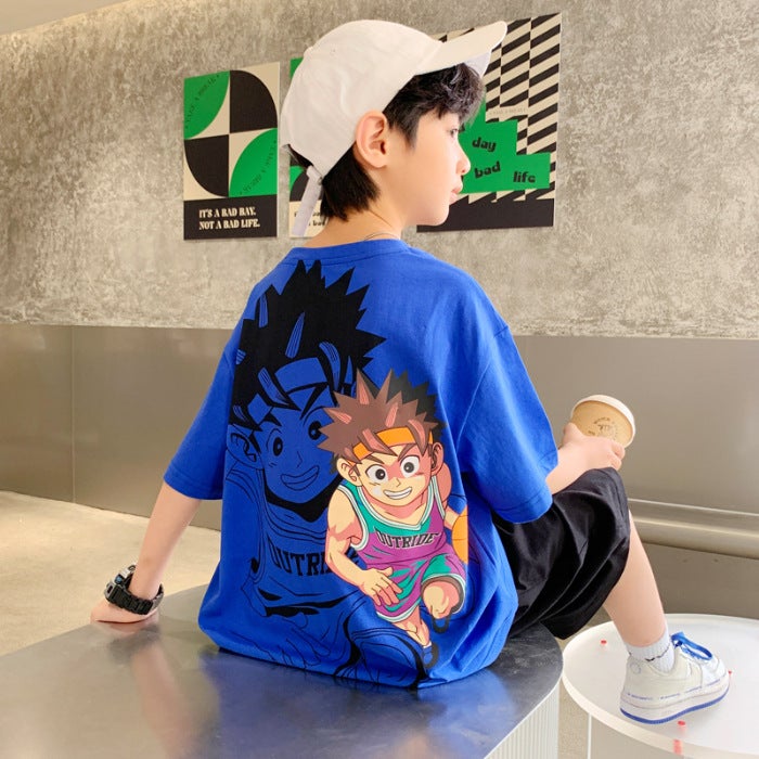 Children'S Clothing Boys' Pure Cotton Short-Sleeved T-Shirt 2026 New Style Kidsren'S Thin Top Boys' Summer T-Shirt Trendy - Image 1