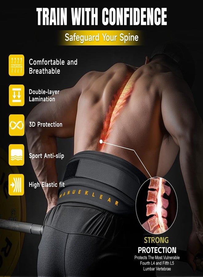 M MANUEKLEAR MANUEKLEAR 2-in-1 Weightlifting Belt & Dip Belt with 36.7 IN Rope, Double-Layer Weight Lifting Belts, Powerlifting Gym Weighted Belt for Pull Up Squat (Midnight Black, L(34-37in)) - Image 5